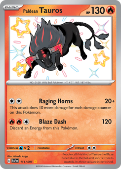 Paldean Tauros — Paldean Fates 111