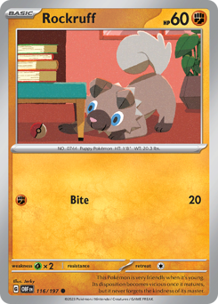 Rockruff — Obsidian Flames 116