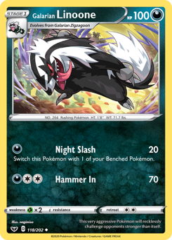 Galarian Linoone — Sword & Shield 118
