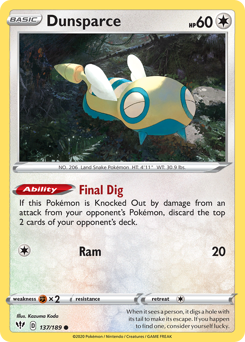 Dunsparce — Darkness Ablaze 137