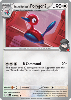 Team Rocket's Porygon2 — Destined Rivals 154