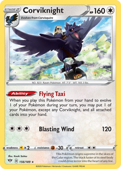 Corviknight — Darkness Ablaze 156