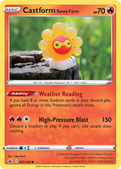 Castform Sunny Form — SWSH6 022