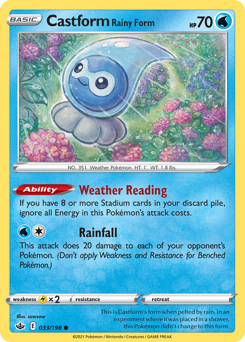 Castform Rainy Form — SWSH6 033