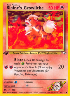 Blaine's Growlithe — Gym Heroes 062