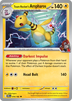 Team Rocket's Ampharos — Destined Rivals 074
