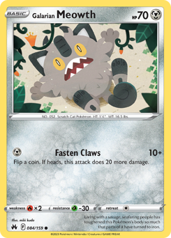 Galarian Meowth — Crown Zenith 084