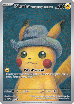 Pikachu with Grey Felt Hat — Scarlet & Violet Black Star Promos 085