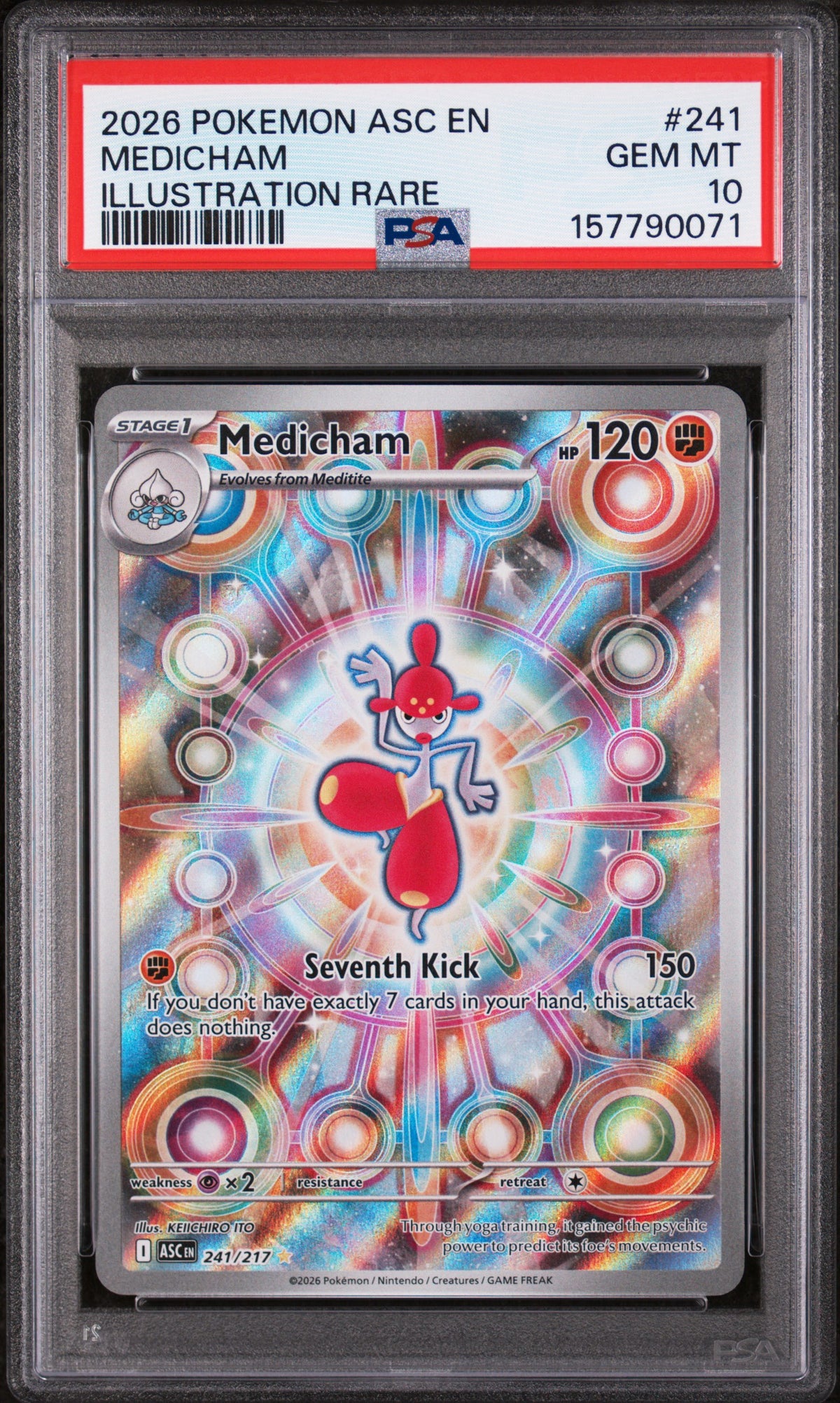 PSA 10 - 2026 POKEMON ASC EN-ASCENDED HEROES #241 MEDICHAM ILLUSTRATION RARE