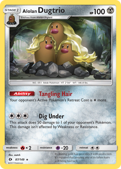 Alolan Dugtrio — Sun & Moon 087