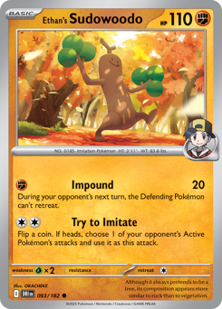 Ethan's Sudowoodo — Destined Rivals 093